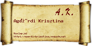 Agárdi Krisztina névjegykártya