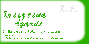 krisztina agardi business card